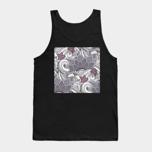 Paisley Print with Vintage Floral Motifs Tank Top